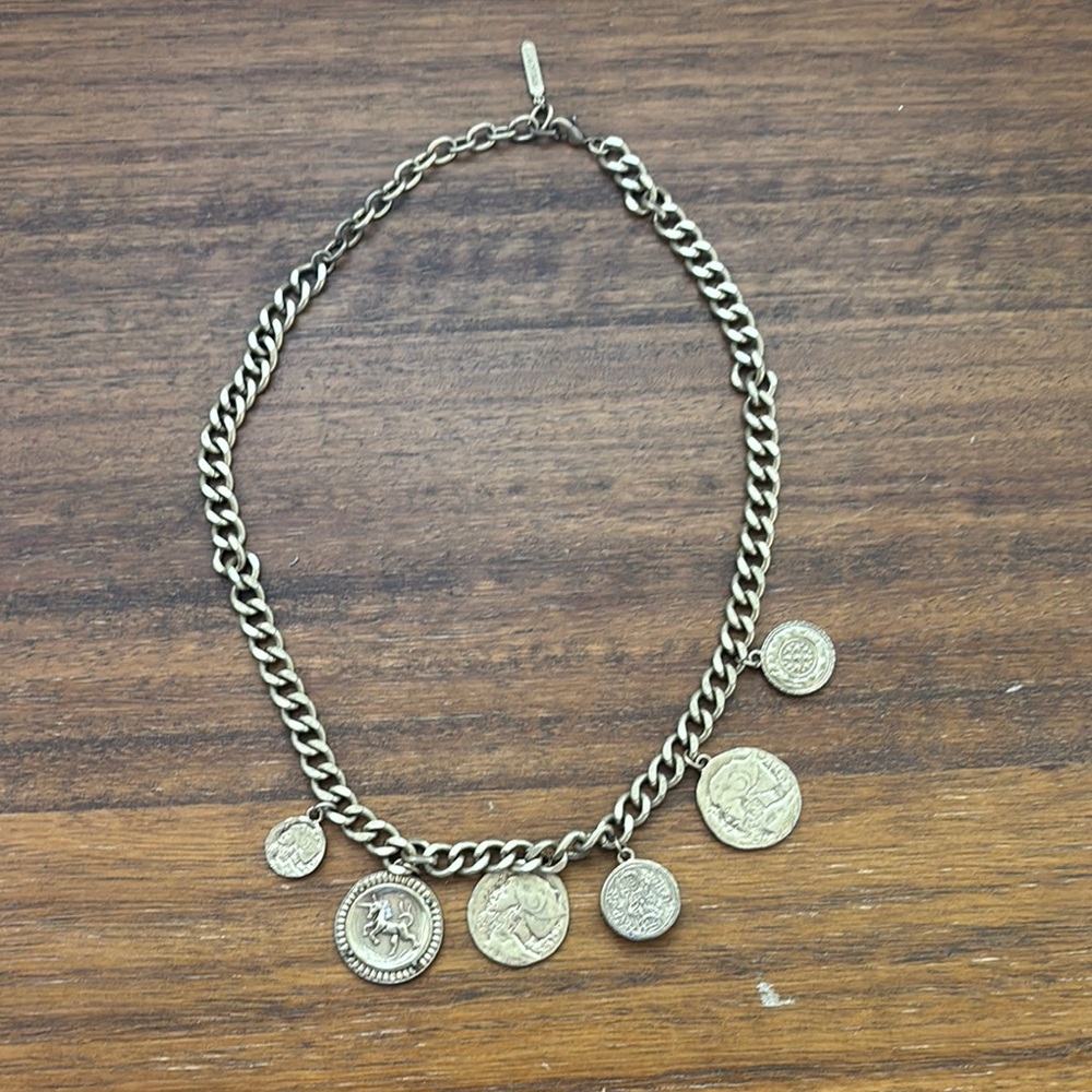 Stella & Dot Heritage Gold Coin Charm Necklace